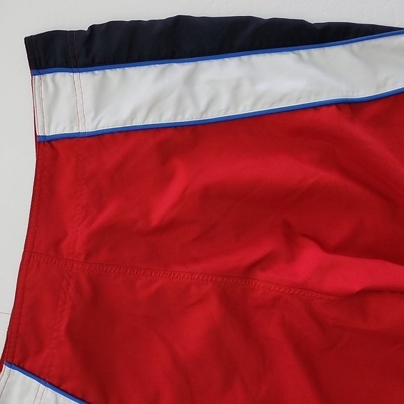 Chaps Men's Board Red Black White  Stripes Shorts Swim Trunks Key Pocket Size 36 - Picture 5 of 14